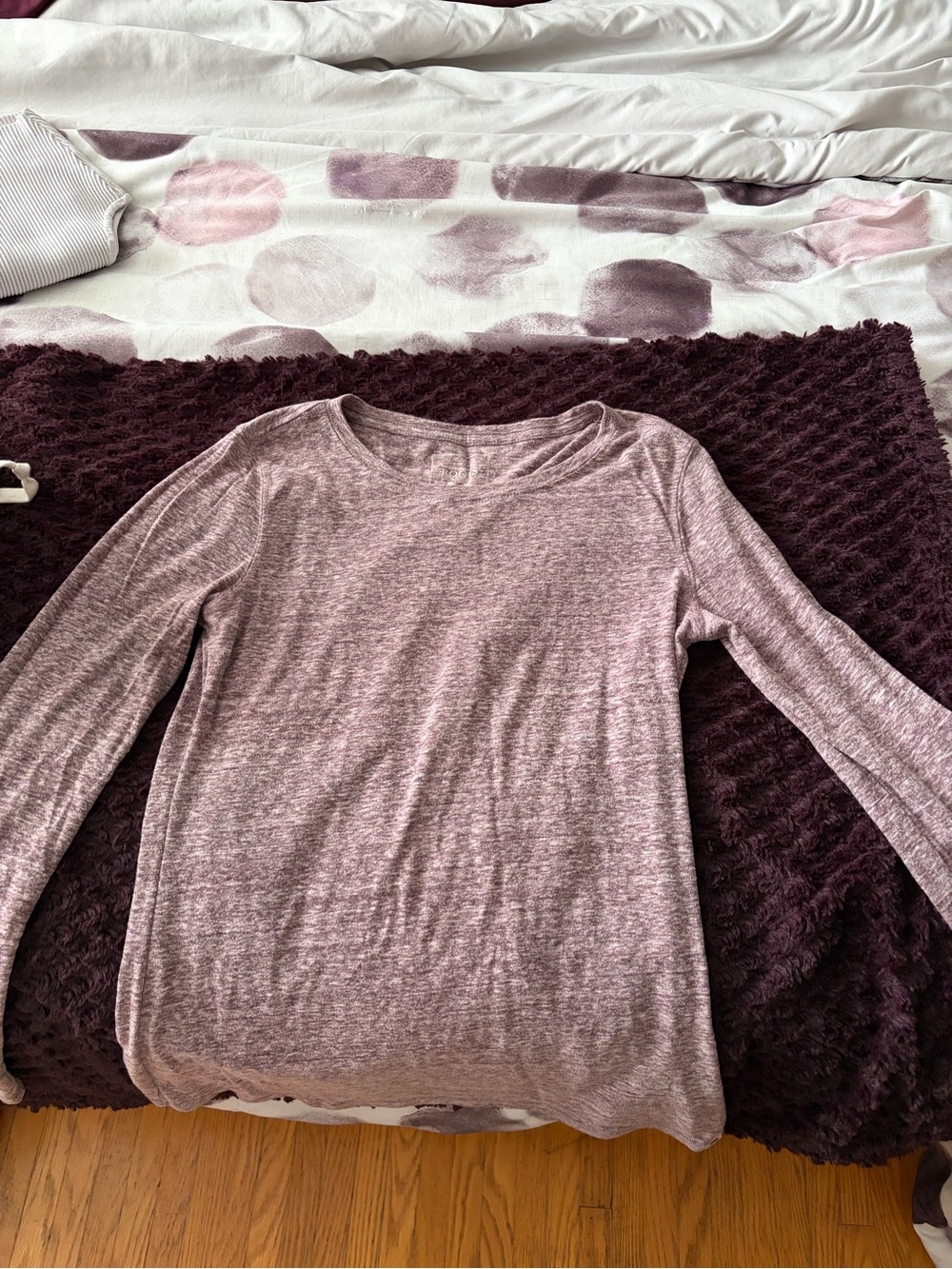 Roots Mauve Heathered Long-Sleeve Scoop Neck Tee